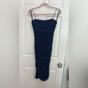B Darlin Strapless Navy Dress